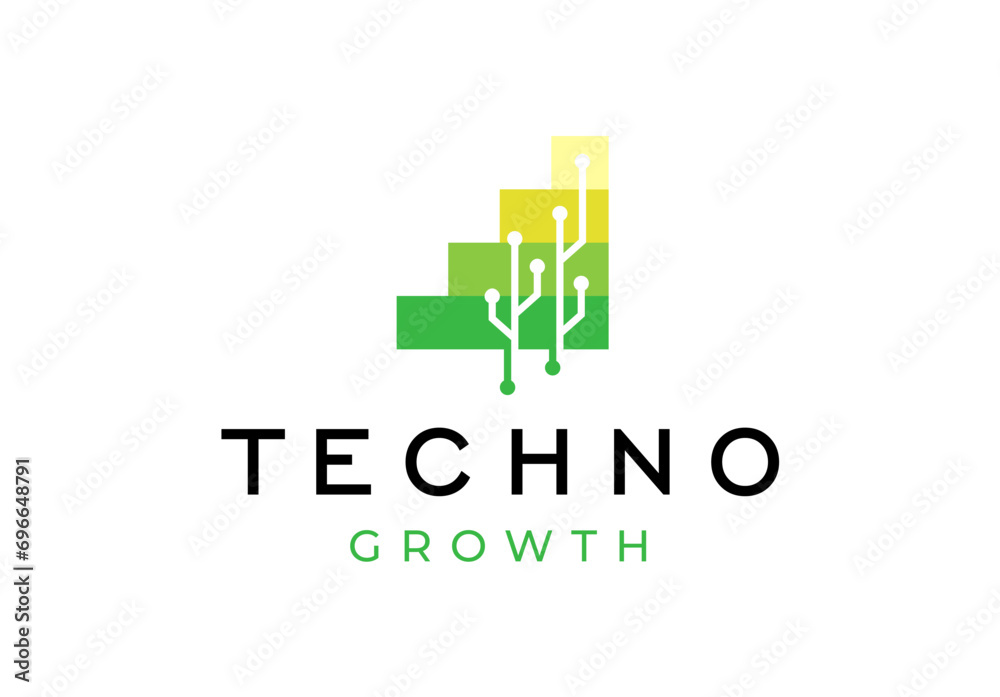 tech logo chart bar statistic vector icon illustration