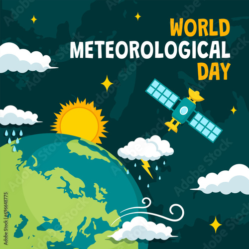 Meteorological Day Social Media Illustration Flat Cartoon Hand Drawn Templates Background