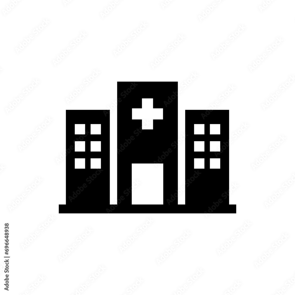 Fototapeta premium Hospital building flat icon vector design.