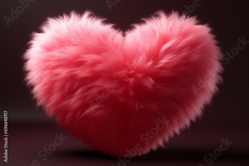 Fluffy heart. Background with selective focus and copy space