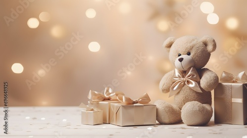 Teddy Bear with Gifts: A Charming Celebration Scene