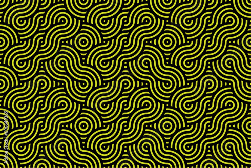 green wavy lines abstract seamless pattern background