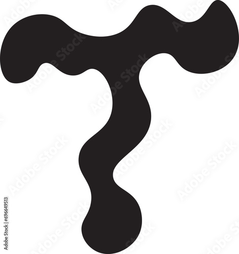 Melted Letter T Vector Icon Illustration