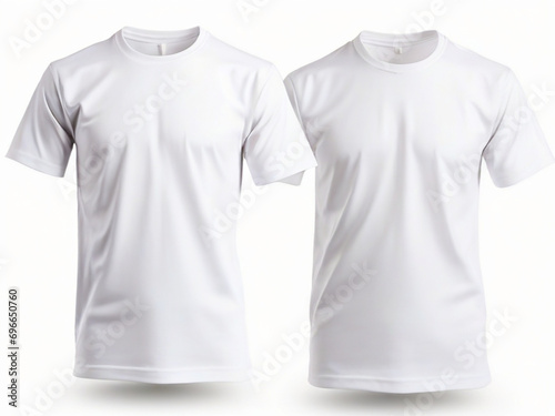 Plain White Tee Shirt on the White Background 