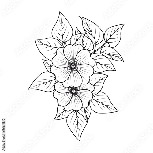flower set with coloring petals petal