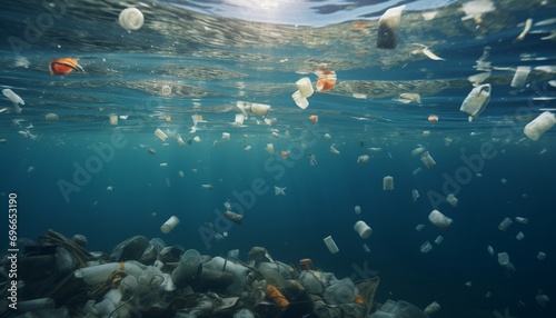 Underwater Crisis: The bad situation of Ocean Plastic Pollution, plastic flow in the ocean.