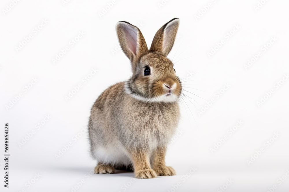 Image of pygmy rabbit on white background. Wildlife Animals, Mammals, Illustration, Generative AI. Image of pygmy rabbit on white background. Wildlife Animals, Mammals, Illustration, Generative AI.