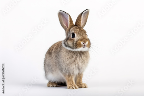 Image of pygmy rabbit on white background. Wildlife Animals, Mammals, Illustration, Generative AI.