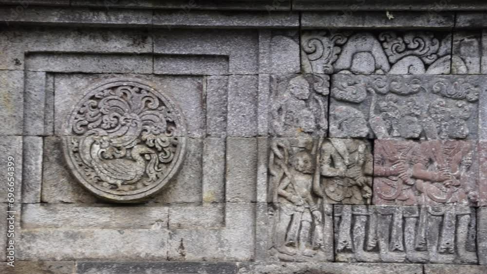 The carved stone in the of penataran temple, in Blitar, East Java, Indonesia The carved stone in the of penataran temple, in Blitar, East Java, Indonesia