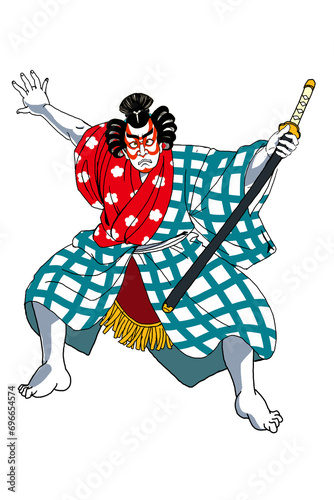 歌舞伎役者・太刀持ちJapanese kabuki Character