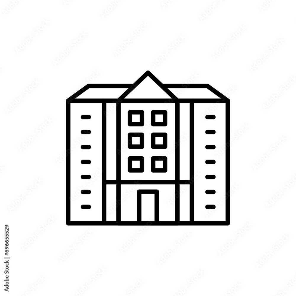 Building outline icons, house minimalist vector illustration ,simple transparent graphic element .Isolated on white background