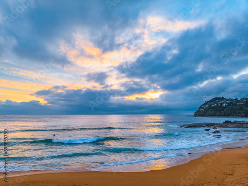 Northern Beaches Sunrise at the seaside with rain clouds