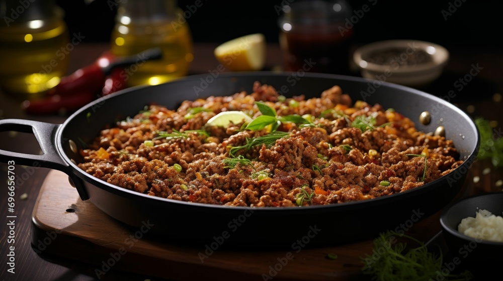 An image of juicy ground meat. An image of juicy ground meat.
