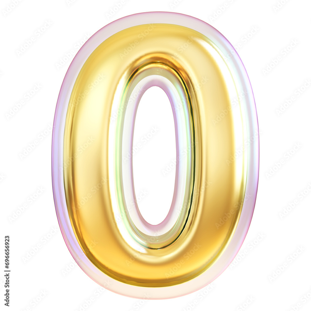 Golden 3d number 0 Golden 3d number 0