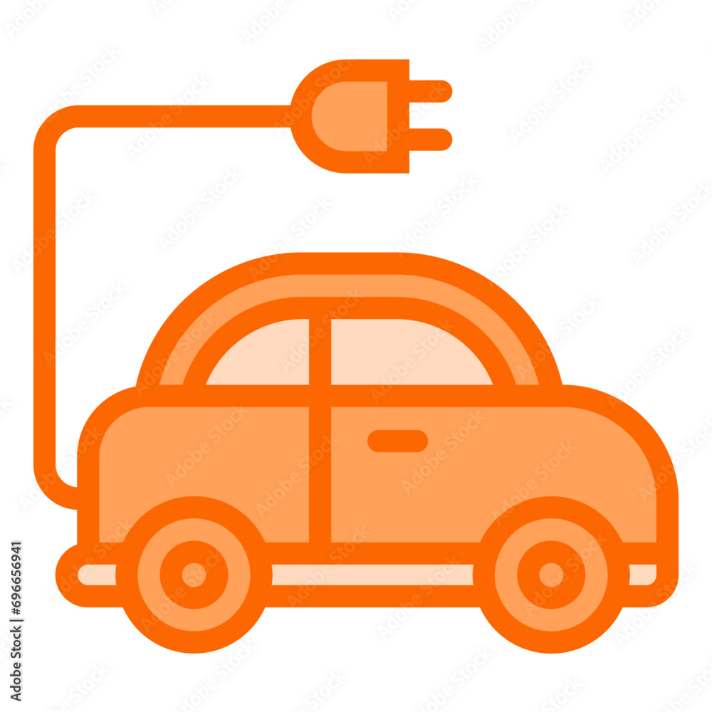 Electric Car Dual Tone Icon Design Vector Electric Car Dual Tone Icon Design Vector