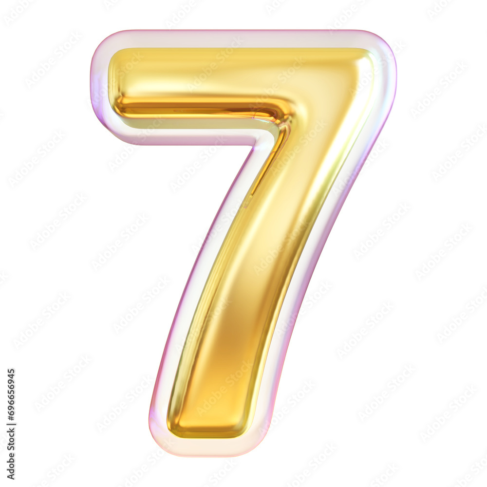 Golden 3d number 7 Golden 3d number 7