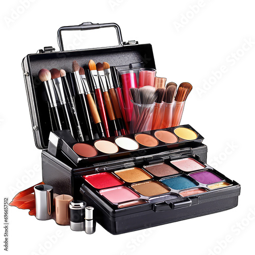 Makeup kit for makeup artist isolated on white