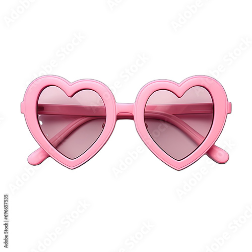 pink heart shaped sunglasses isolated on white