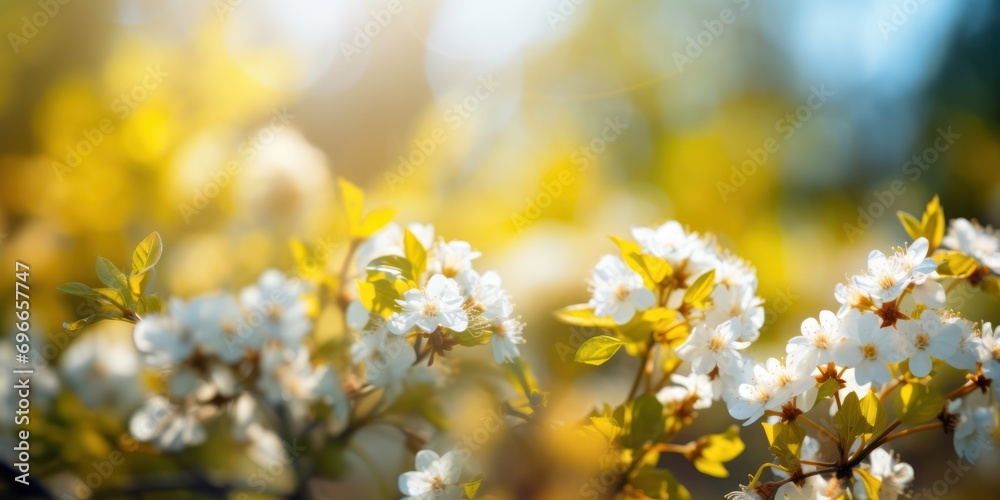 Easter spring background with forest meadow with white spring flowers on a sunny day. Easter morning Easter spring background with forest meadow with white spring flowers on a sunny day. Easter morning