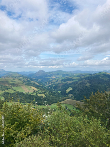 landscape with mountains and clouds