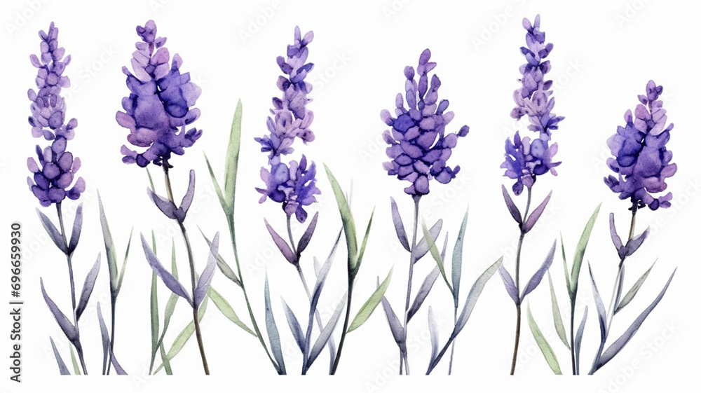 Naklejka premium Different flower linen on white background drawing