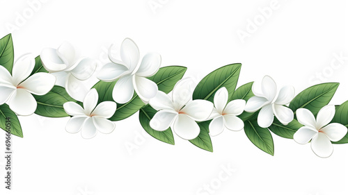 Plumeria flowers in continuous line art drawing style graphic photo