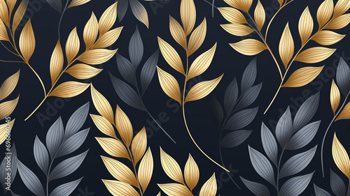 Vector illustration of leaves seamless pattern design