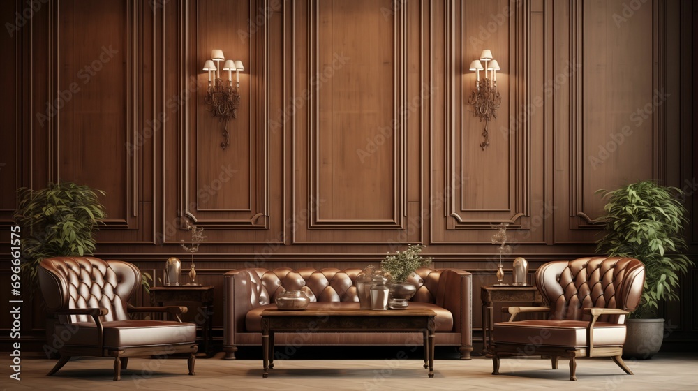 Image of interior with leather sofas. Image of interior with leather sofas.