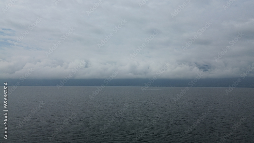 clouds over water