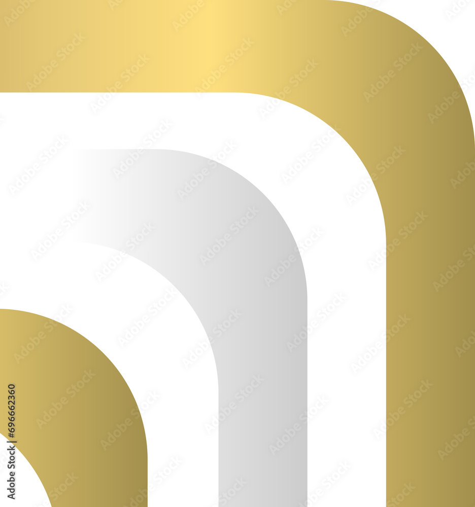 Gold silver rounded corner. Corner design element Gold silver rounded corner. Corner design element