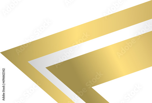 Free Download Gold with silver stripe corner. Corner design element - GFXLoad