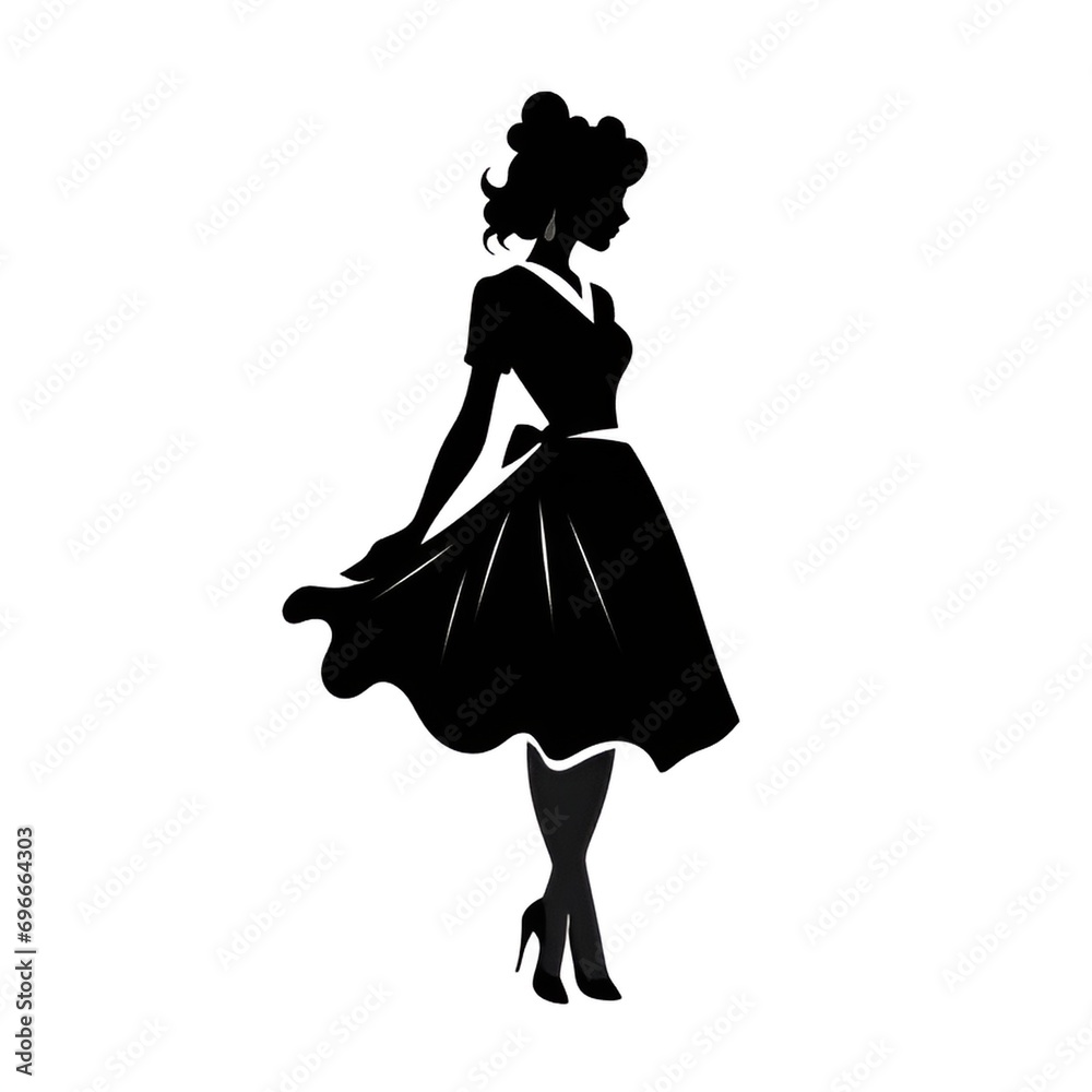 Black and white silhouette of a woman Black and white silhouette of a woman
