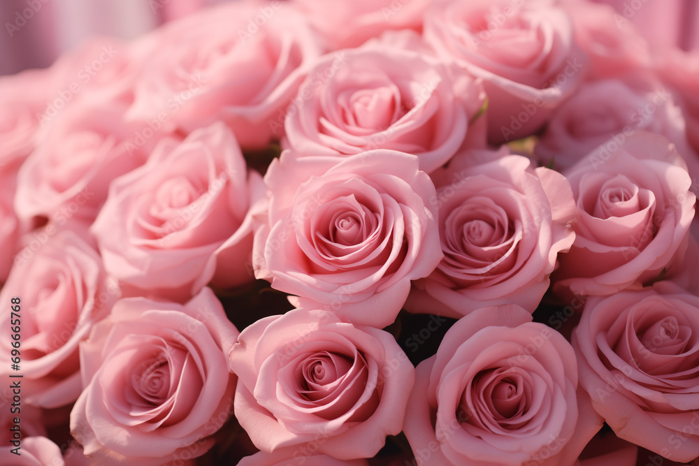 Pink roses bouquet wallpaper. Generative AI Pink roses bouquet wallpaper. Generative AI