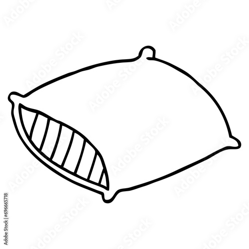 pillow line vector illustration