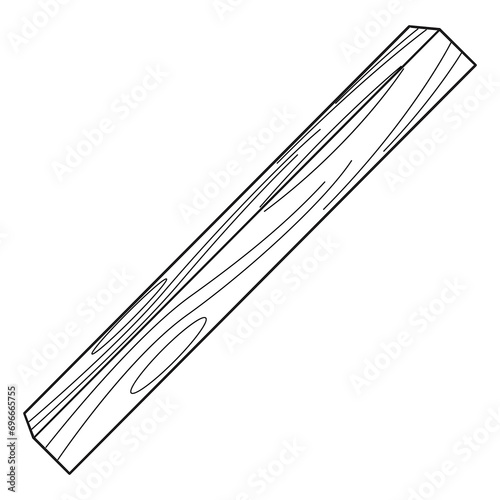 wood beam line vector illustration