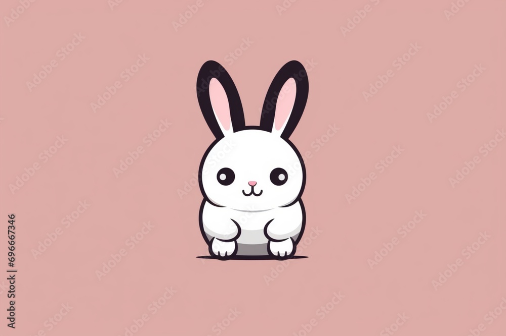 Dive into the captivating world of a vector illustration featuring a cute bunny's outline, transformed into minimalistic line art doodles that evoke a sense of joyful charm.