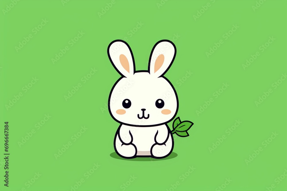 Experience the delightful artistry of a vector sketch where a cute bunny's outline becomes minimalistic line art doodles, each pose radiating an irresistible sense of sweetness.