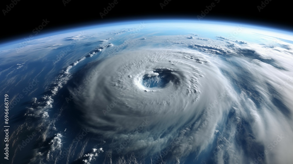 Space view of the Earth, majestic hurricane.