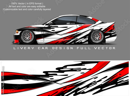 car livery graphic vector. abstract grunge background design for vehicle vinyl wrap and car branding
