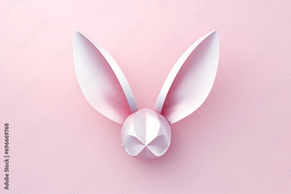 Sleek and modern vector template featuring 3D-rendered rabbit ears, elegantly positioned on an isolated background, creating a versatile and visually engaging design element.