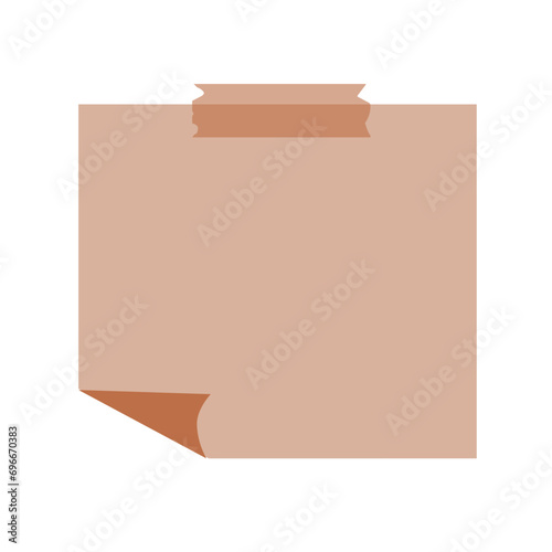 Brown Sticky Note with Transparent Tape