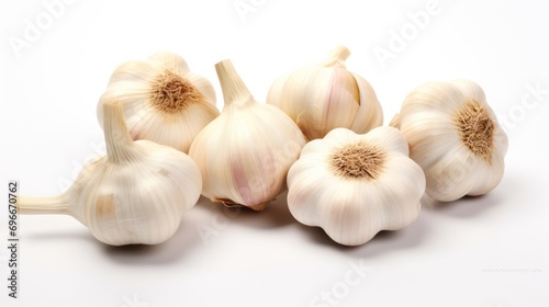 A Set of Garlic with white isolated transparent background.