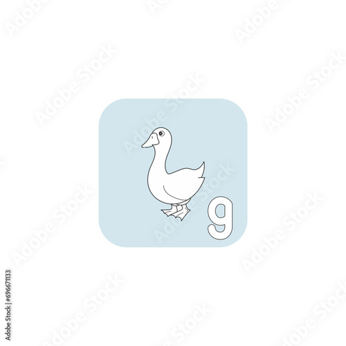 Alphabet coloring set with pictures collection g