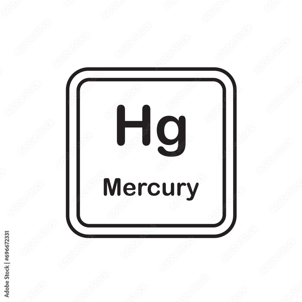 mercury periodic icon vector element design template mercury periodic icon vector element design template