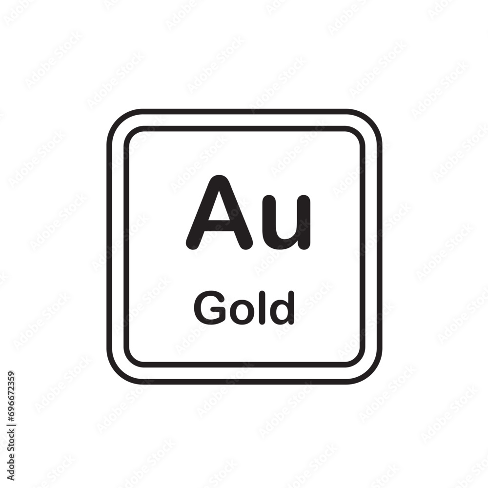 gold periodic icon vector element design template gold periodic icon vector element design template