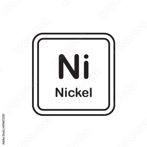 nickel periodic icon vector element design template