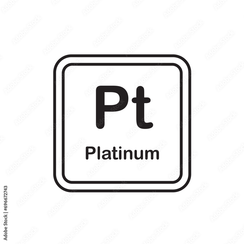 platinum  periodic icon vector element design template