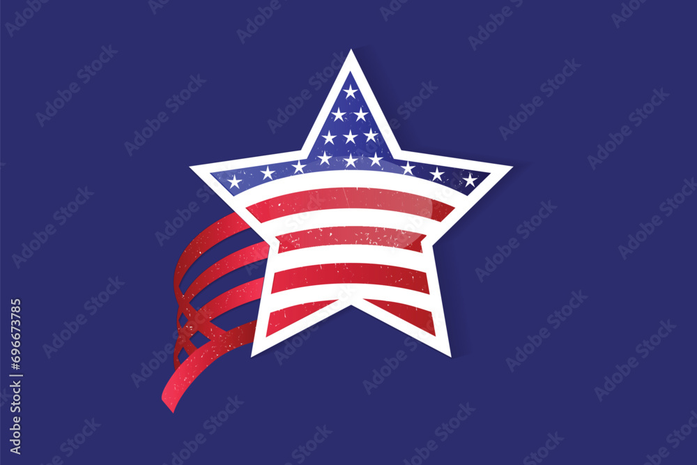 Logo USA American Flag Star Shape Unique Grunge Vector Image Design Background Render Template. Logo USA American Flag Star Shape Unique Grunge Vector Image Design Background Render Template.