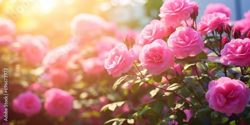 Pink Roses Fragrance Enchants Garden