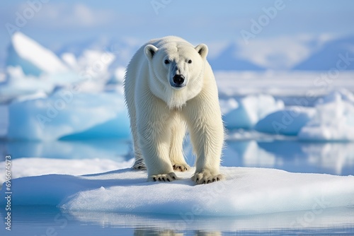 Polar bear Ursus maritimus on the pack ice, north of Svalbard Arctic Norway, A Polar bear Ursus maritimus on the pack ice, north of Svalbard, Arctic Norway, AI Generated